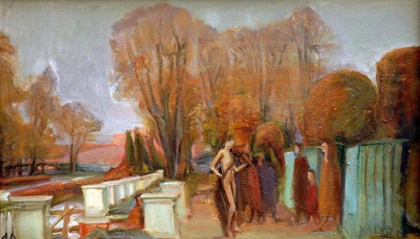 1977 "Осень"
45х70 х.,м.
Ключевые слова: мара даугавиете,парк,искусство,музыка