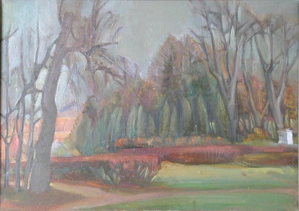 1977 "Осень"
х.,м.
Ключевые слова: мара даугавиете,парк,пейзаж