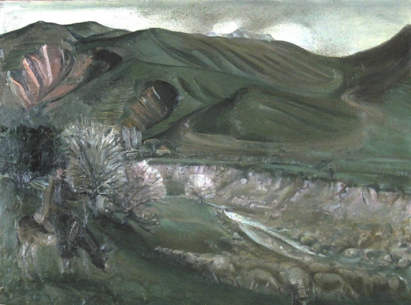 1987 "Пейзаж с отарой"
х.,м.
Ключевые слова: мара даугавиете,живопись,пейзаж