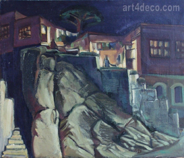 1988 "Домики на скале"
х.,м.
Ключевые слова: мара даугавиете,живопись,пейзаж,крым