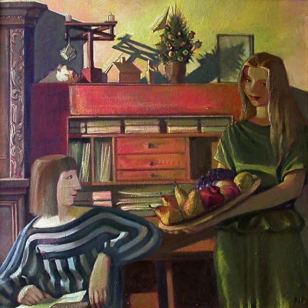 1998 "Сестры"
Ключевые слова: мара Даугавиете,живопись,выставка,закат,портрет,интерьер,семья