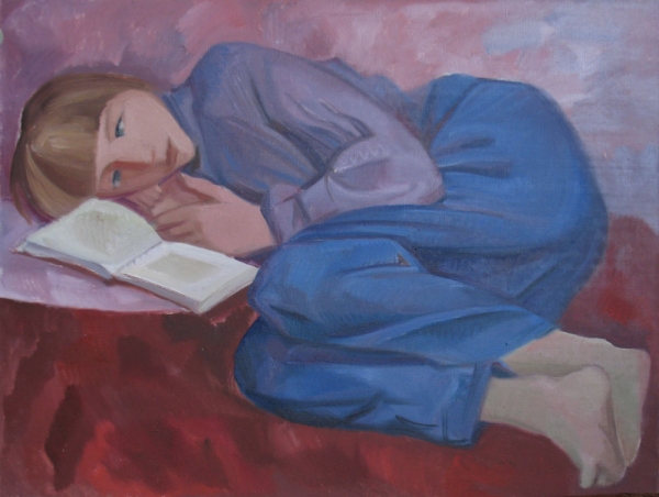 2006 "Лежащая девочка с книгой"
Ключевые слова: мара даугавиете,живопись,портрет
