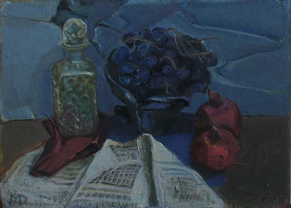 "Синий виноград"
Ключевые слова: мара даугавиете,живопись,натюрморт