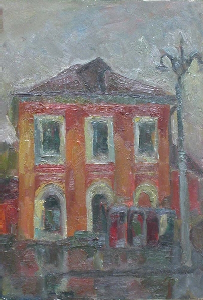 1974 "Красный дом в Тимирязевке"
50х35 х.,м.
Ключевые слова: мара даугавиете,живопись,пейзаж,парк