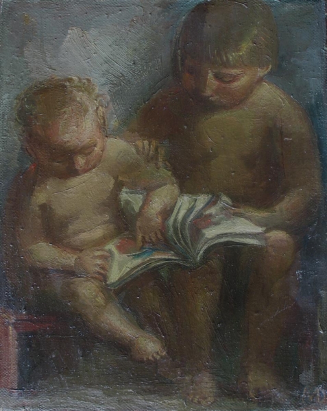 1986 "Читающие дети"
Ключевые слова: мара даугавиете,живопись,композиции,семья