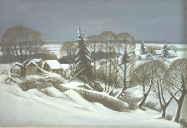 1986 "Ладыжино зимой"
Ключевые слова: пейзажи,таруса,мара даугавиете,живопись