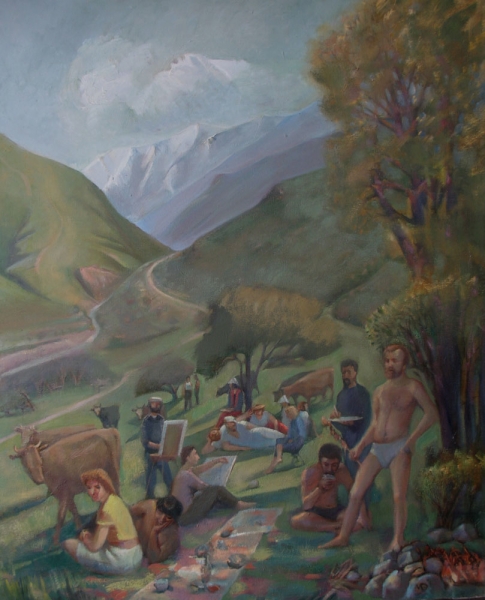 "Пикник в Тау-Тургень"
Ключевые слова: мара даугавиете,живопись,композиции,социум,пейзаж