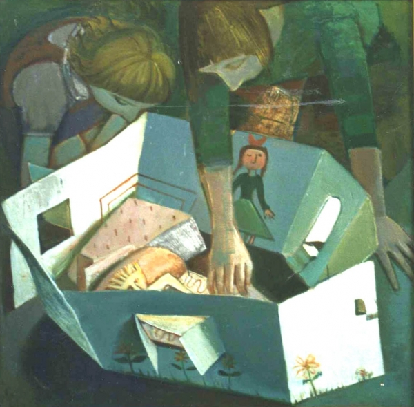 1992 "Кукольный дом"
Ключевые слова: мара даугавиете,живопись,композиции,семья