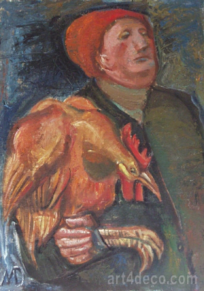 1992 "Женщина с петухом"
Ключевые слова: мара даугавиете,живопись,композиции,портрет