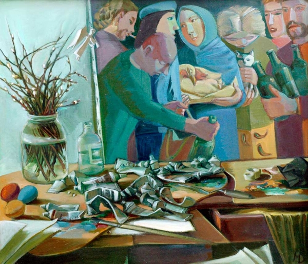 1996 "Пасхальный интерьер"
Ключевые слова: мара даугавиете,живопись,натюрморт