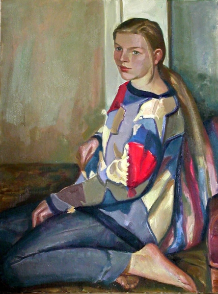 1998 Майя в пестром свитере
Ключевые слова: мара даугавиете,портрет,живопись