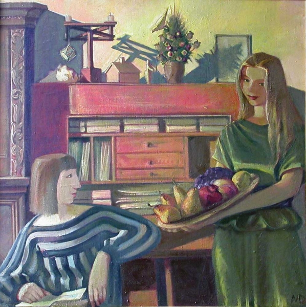 1998 "Сестры"
Ключевые слова: мара даугавиете,живопись,портрет