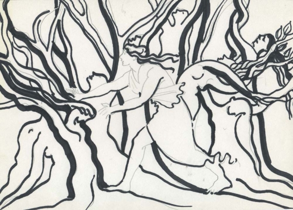 2001 Рисунок "Сестры Фаэтона"
гелиевая ручка, фломастер
Ключевые слова: мара даугавиете,античные поэзии,метаморфозы,рисунки,сестры фаэтона