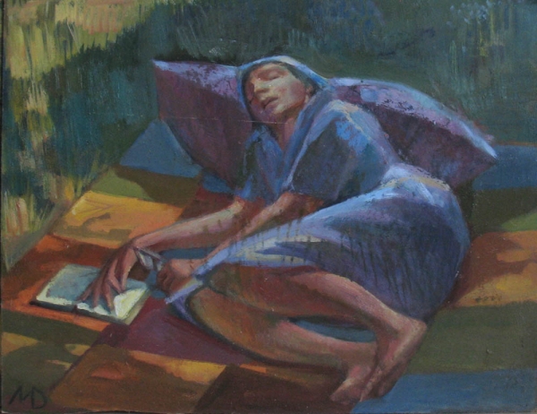 2004 "Спящая в саду"
Ключевые слова: мара даугавиете,живопись,композиции,портрет,латвия