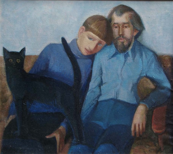 2005 "Двойной портрет с кошкой"
Ключевые слова: мара даугавиете,живопись,портрет
