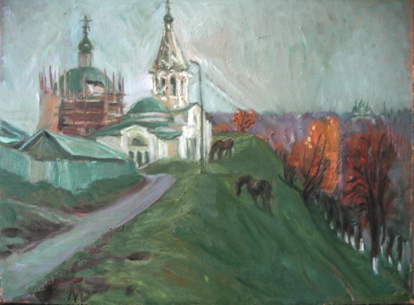 2007 "Кони на кремлевской горе. Серпухов"
Ключевые слова: пейзажи,мара даугавиете,живопись