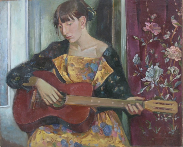 2003 "Мара с гитарой"
Ключевые слова: мара даугавиете,живопись,портрет,музыка